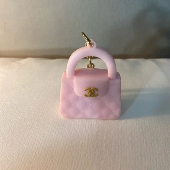 Fashion Pink Quilted Keychain/Bag Charm - Picture 2 of 3